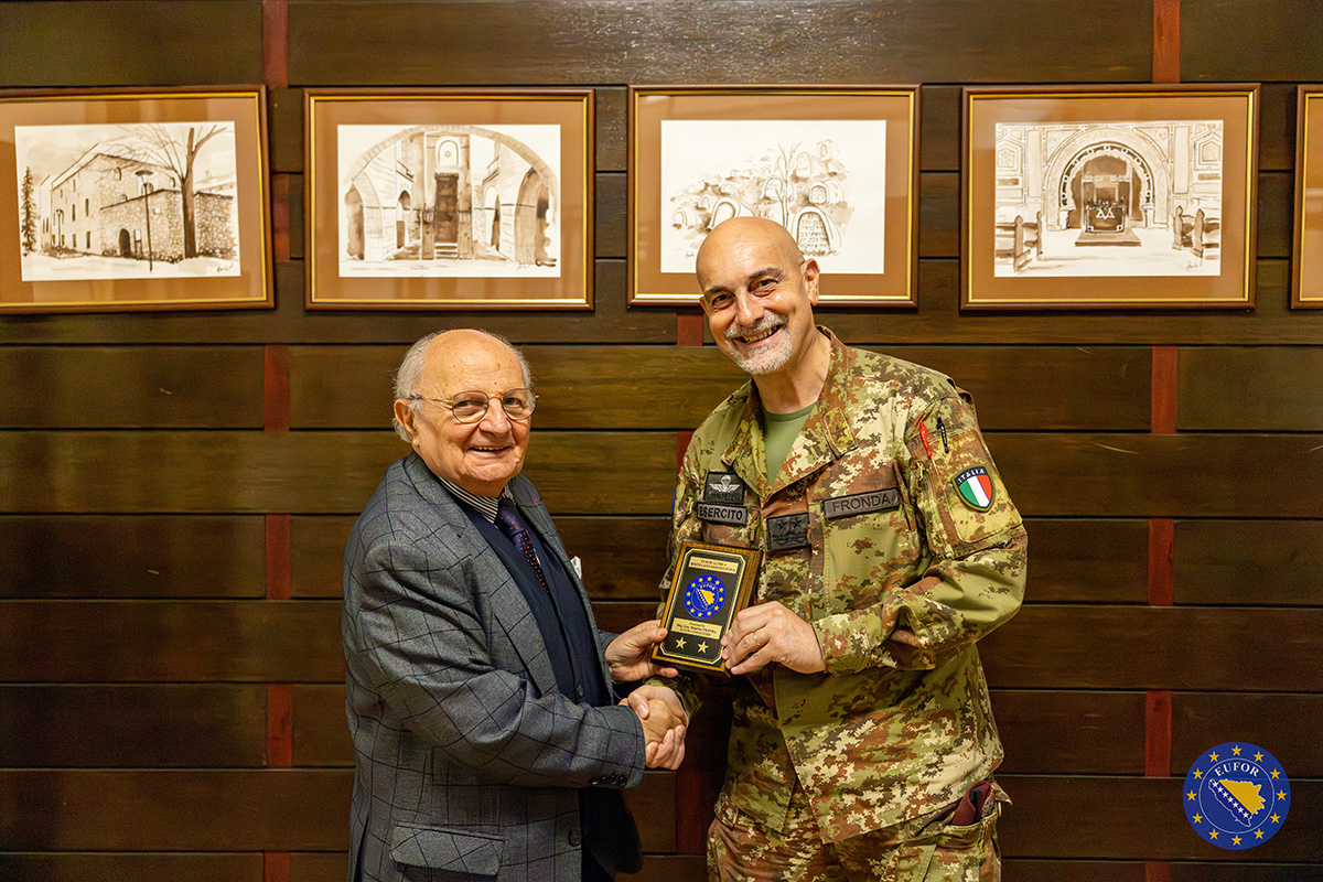 COM EUFOR Major General Maurizio Fronda meets with President of the Jewish Community in BiH Mr. Jakob Finci