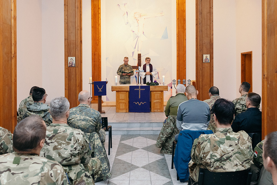 Advent Candle Lighting Ceremony at Camp Butmir Chapel