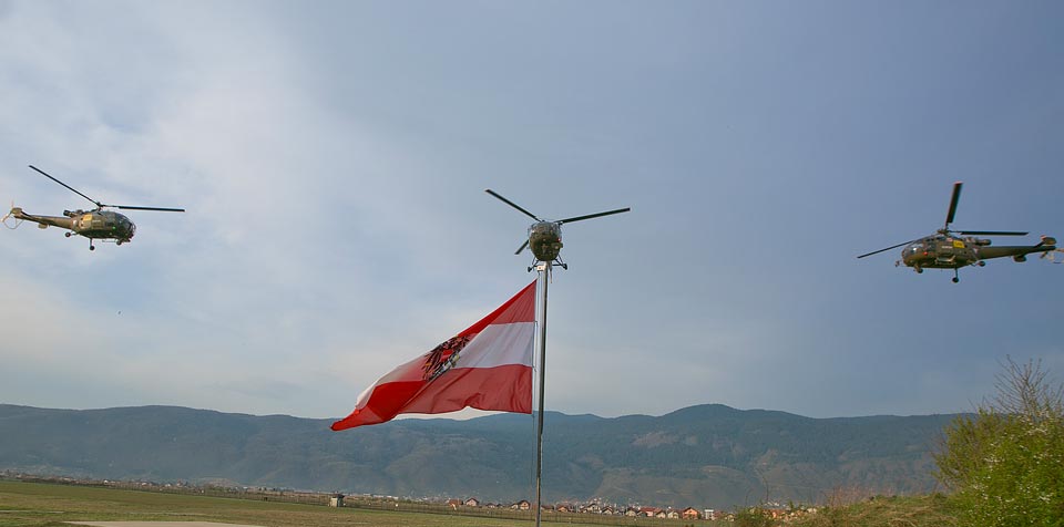 Alouette III Helicopters Leaving the EUFOR Mission