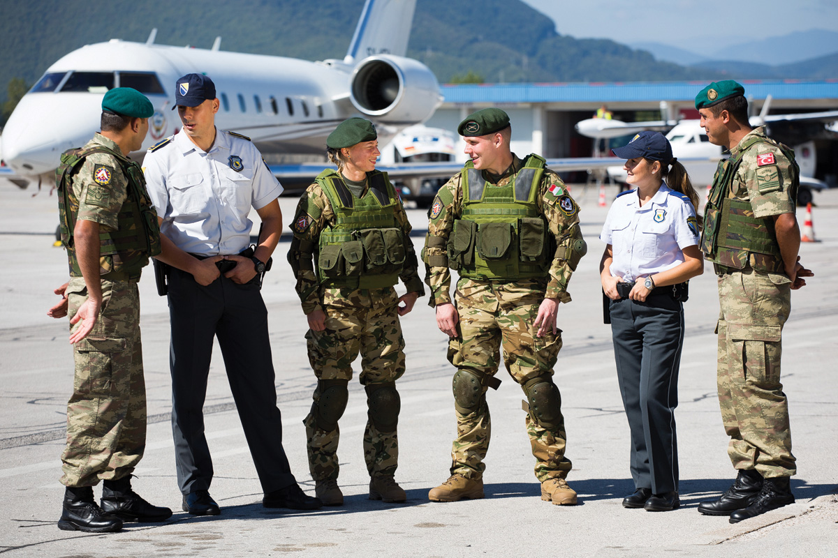 The personnel who serve on EUFOR’s Operation Althea not only work together with international troops from all the contributing nations, but also enjoy close relationships with their opposite numbers in the Armed Forces BiH and the BiH Law Enforcement Agencies.