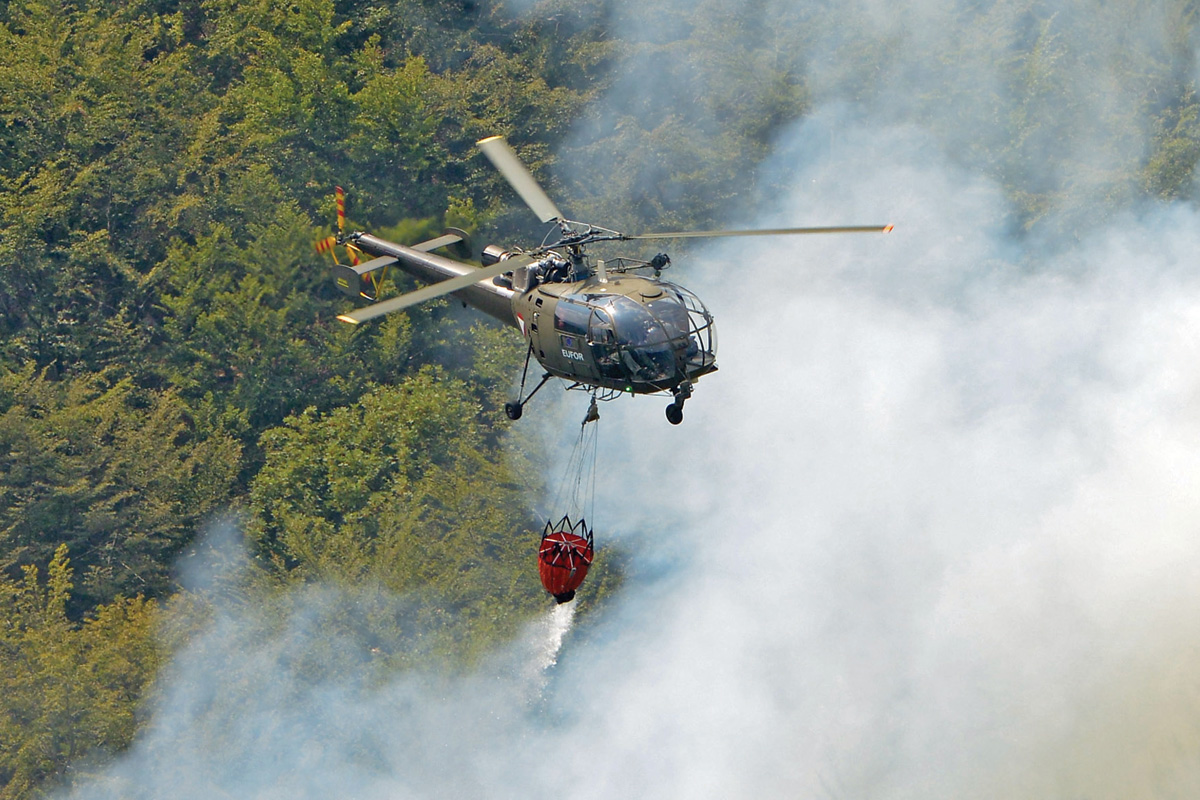 Throughout the summer season in 2013, EUFOR assisted the local agencies and community in the fight against the massive forest fires which raged across Bosnia and Herzegovina. EUFOR Helicopters were used to drop water in areas that were difficult to access using other means.