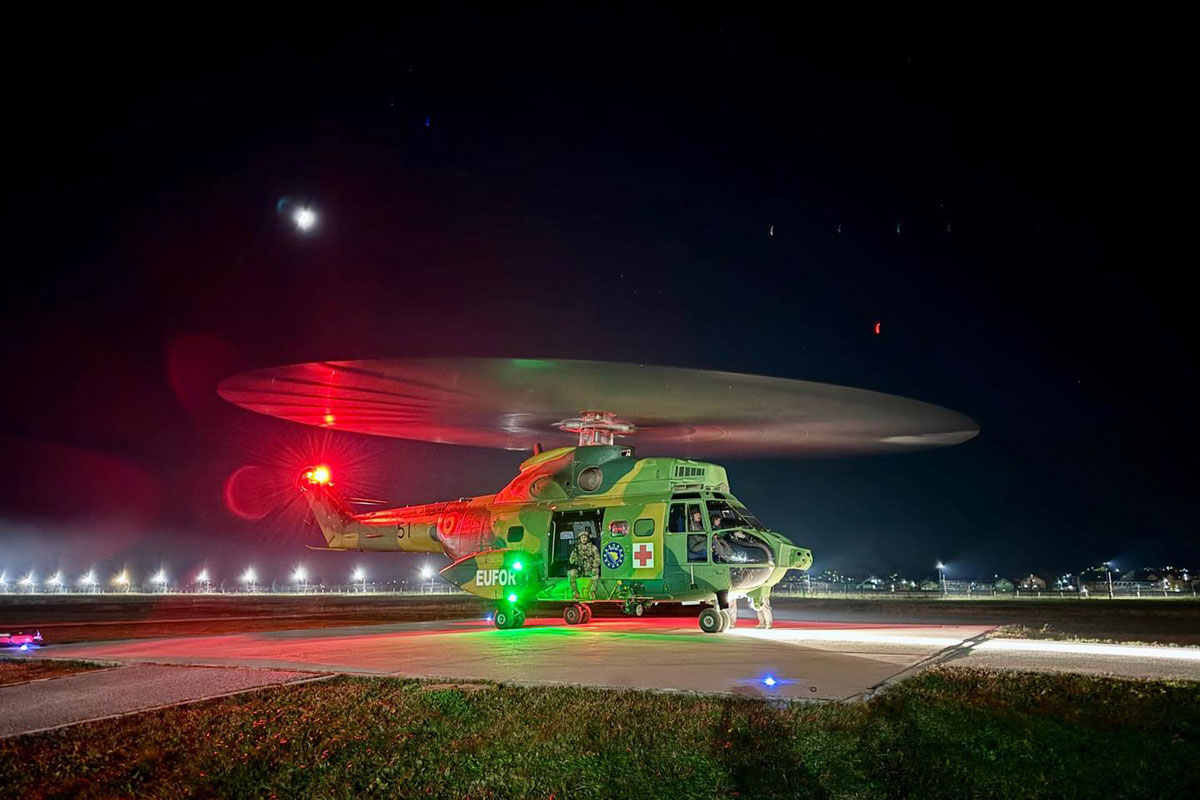 EUFOR Aviation Detachment – First Night MEDEVAC Exercise 