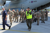 Advanced party of UK Troops arrive at Sarajevo International Airport